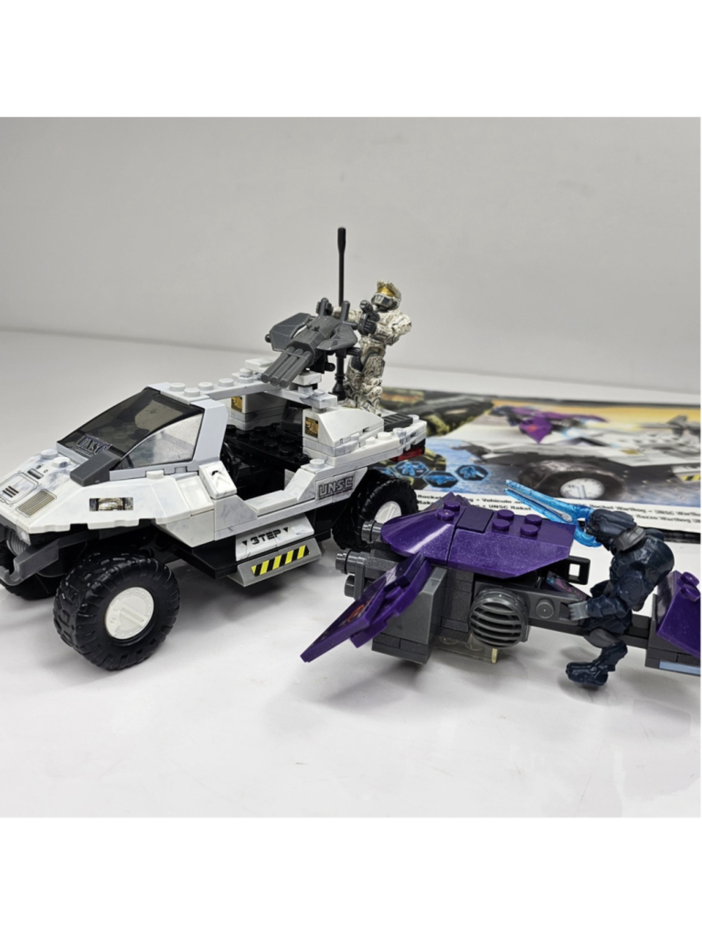 MEGA BLOKS HALO UNSC Rocket Warthog 96805 Near Complete w/ Manual No Box